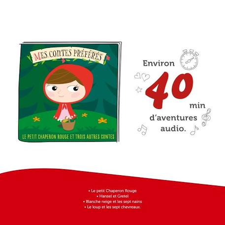 tonies® - Figurine Tonie - Mes Contes Préférés - Le Petit Chaperon Rouge Et 3 Autres Classiques - Figurine Audio pour Toniebox ROUGE 4 - vertbaudet enfant 