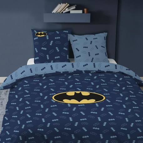 Parure de lit imprimée 100% coton, BATMAN ICONIC. Taille : 140x200 cm BLEU 3 - vertbaudet enfant 