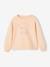 Sweat Basics motif placé fille abricot+gris chiné+rose bonbon 1 - vertbaudet enfant 