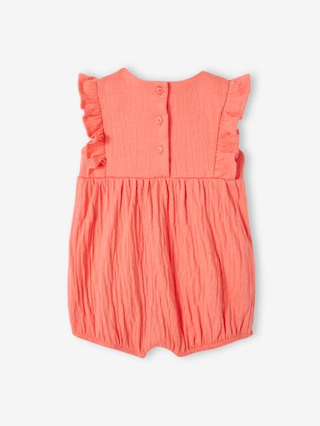 Combinaison courte sans manches bébé rose+vanille+vert grisé 2 - vertbaudet enfant 