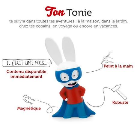 tonies® - Figurine Tonie - Super Lapin - Simon- Figurine Audio pour Toniebox BLANC 3 - vertbaudet enfant 