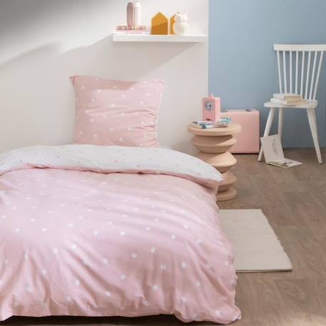 Parure de lit imprimée 100% coton, PINK SPOTS 140x200 cm ROSE 1 - vertbaudet enfant 