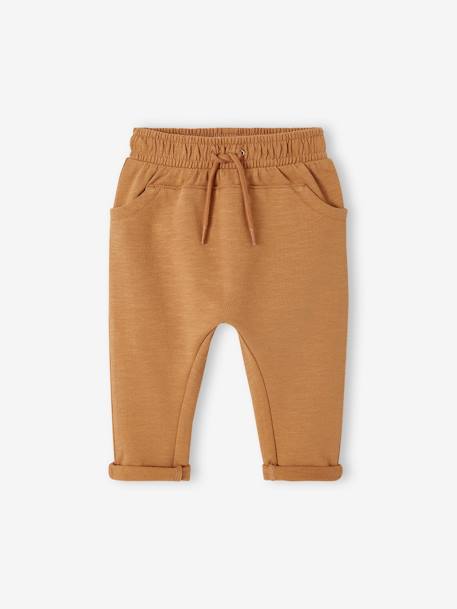 Pantalon molleton bébé garçon uni BASICS bleu ardoise+bleu clair+brique+caramel+gris clair chiné+Marine grisé+tilleul foncé 10 - vertbaudet enfant 