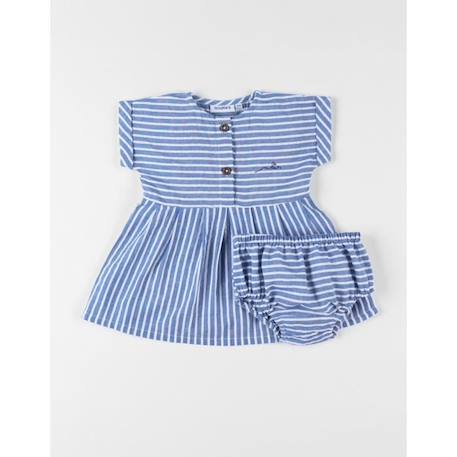 Set robe manches courtes + bloomer rayé BLEU 1 - vertbaudet enfant 