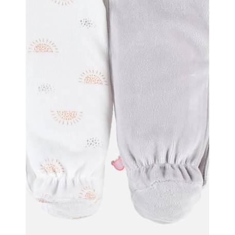 Set de 2 pyjamas 1 pièce en velours BLANC 3 - vertbaudet enfant 