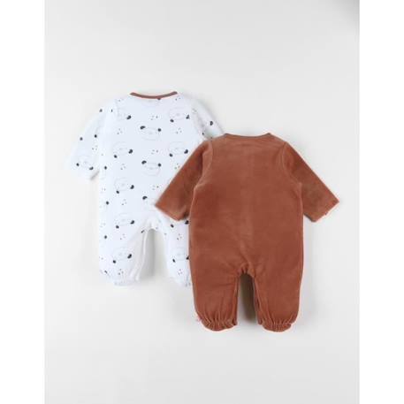 Set de 2 pyjamas dors-bien imprimé ours en velours BEIGE 2 - vertbaudet enfant 