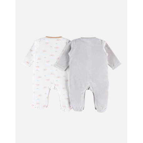 Set de 2 pyjamas 1 pièce en velours BLANC 2 - vertbaudet enfant 