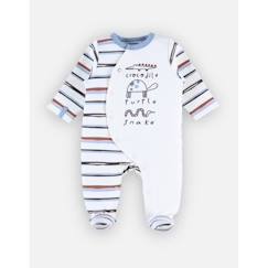 Pyjama 1 pièce rayé en jersey interlock imprimé animaux  - vertbaudet enfant