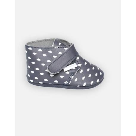 Chaussons cuir imprimés petits nuages BLEU 4 - vertbaudet enfant 