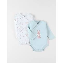 Set de 2 bodies imprimé lapin en coton  - vertbaudet enfant