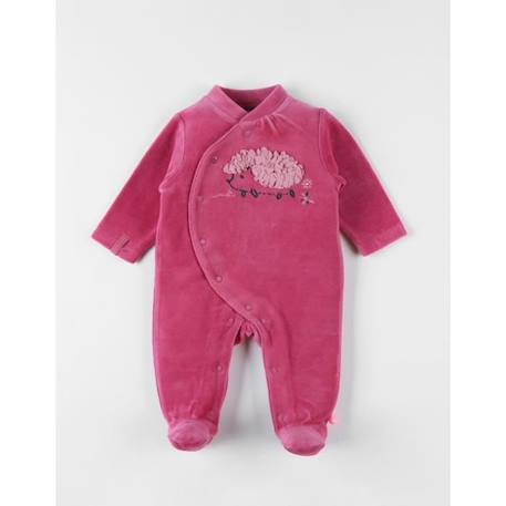 Pyjama 1 pièce en velours broderie hérisson ROSE 2 - vertbaudet enfant 