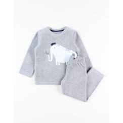 -Pyjama 2 pièces imprimé éléphant en velours