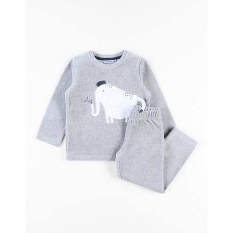 Fille-Pyjama, surpyjama-Pyjama 2 pièces imprimé éléphant en velours