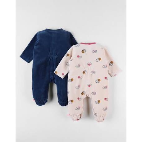 Set de 2 pyjamas dors-bien en velours ROSE 2 - vertbaudet enfant 