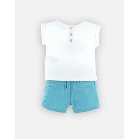 Ensemble short et t-shirt en coton BIO BLANC 3 - vertbaudet enfant 