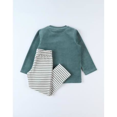 Pyjama 2 pièces raton laveur en velours VERT 2 - vertbaudet enfant 