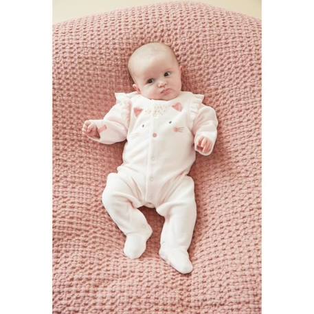 Pyjama 1 pièce en velours broderie léoparde ROSE 2 - vertbaudet enfant 