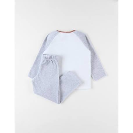 Pyjama 2 pièces broderie ours en velours GRIS 2 - vertbaudet enfant 