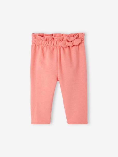 Pantalon en molleton bébé taille élastiquée BASICS corail+encre+vert bouteille 1 - vertbaudet enfant 