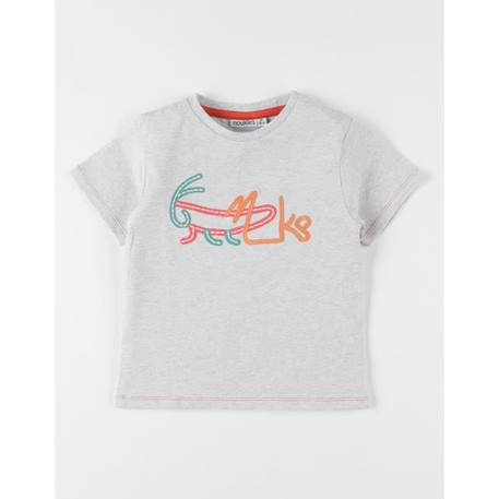 T-shirt à manches courtes en jersey imprimé sauterelle GRIS 3 - vertbaudet enfant 