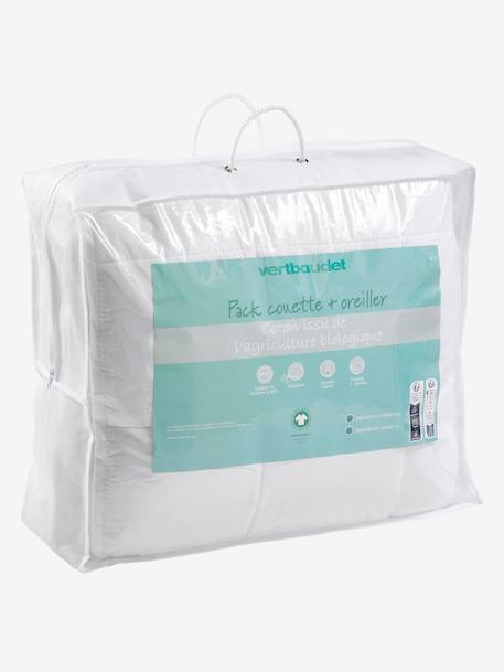 Pack couette légère + oreiller en coton bio* BIO COLLECTION blanc 1 - vertbaudet enfant 