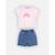 Set t-shirt imprimé arc en ciel + short denim ROSE 3 - vertbaudet enfant 