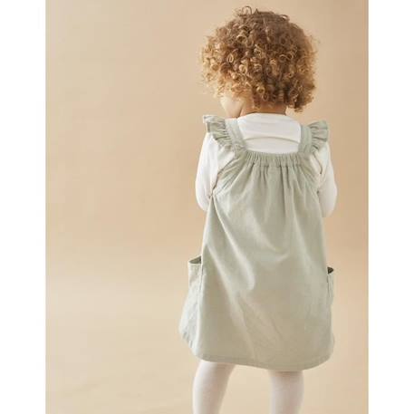 Ensemble robe en coton côtelé et t-shirt manches longues uni BLANC 2 - vertbaudet enfant 