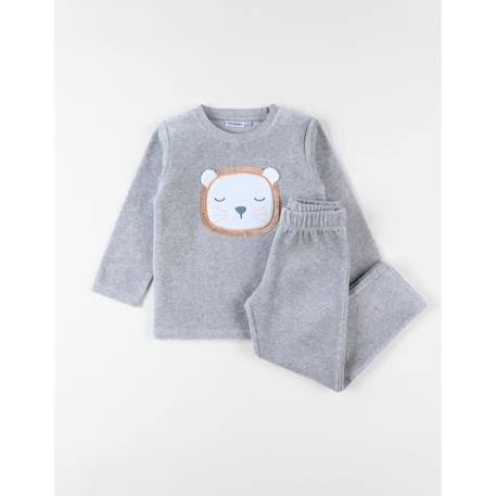 Garçon-Pyjama 2 pièces imprimé Babou en velours chiné