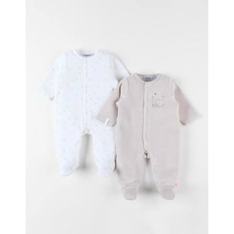 Bébé-Salopette, combinaison-Set de 2 pyjamas dors-bien imprimé oiseaux