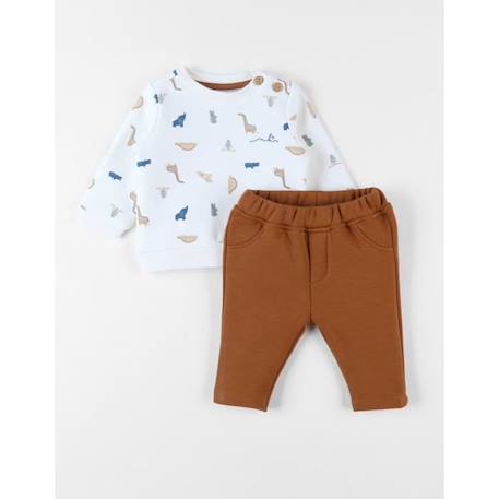 Set sweat + jogging imprimé dinosaures BLANC 3 - vertbaudet enfant 