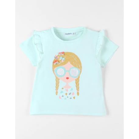 T-shirt imprimé petite fille à manches courtes BLEU 4 - vertbaudet enfant 