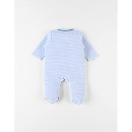 Pyjama 1 pièce imprimé dino en velours BLEU 2 - vertbaudet enfant 