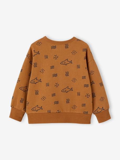 Sweat motifs requins garçon caramel 3 - vertbaudet enfant 