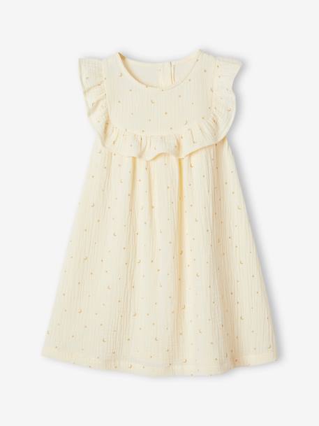 Chemise de nuit en gaze de coton imprimée écru 1 - vertbaudet enfant 