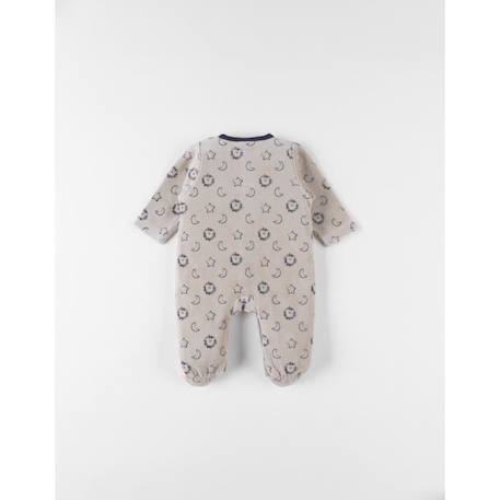 Pyjama 1 pièce imprimé lion en velours BEIGE 2 - vertbaudet enfant 