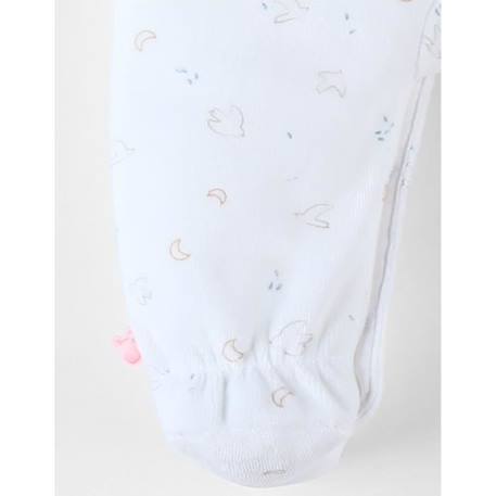 Pyjama 1 pièce imprimé oiseaux en velours BLANC 3 - vertbaudet enfant 