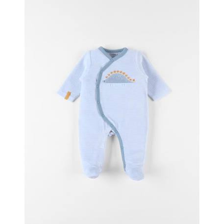 Pyjama 1 pièce imprimé dino en velours BLEU 1 - vertbaudet enfant 