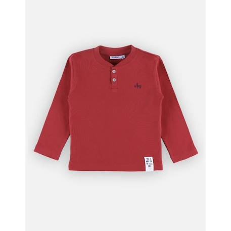 T-shirt henley manches longues ROUGE 1 - vertbaudet enfant 