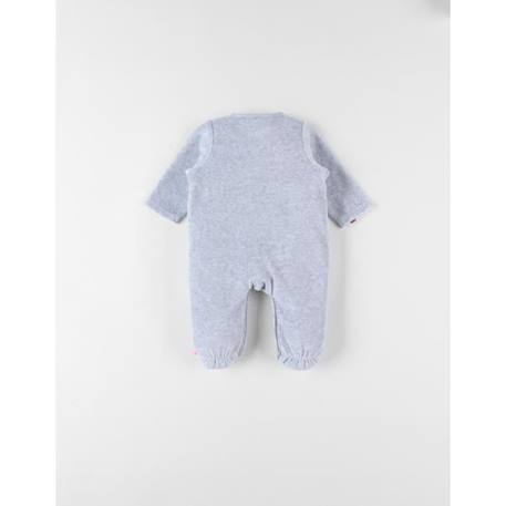 Pyjama 1 pièce broderie ours en velours GRIS 2 - vertbaudet enfant 