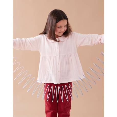 Blouse en coton manches longues boutonnées ROSE 1 - vertbaudet enfant 