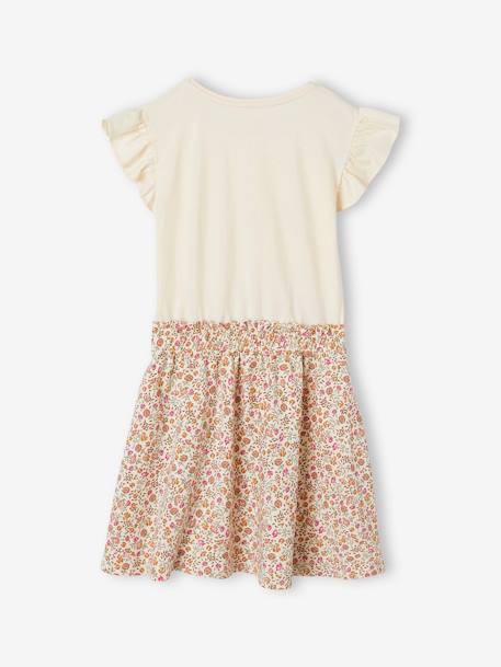 Robe effet 2 en 1 fille bleu ciel+rayé vert+vanille 10 - vertbaudet enfant 