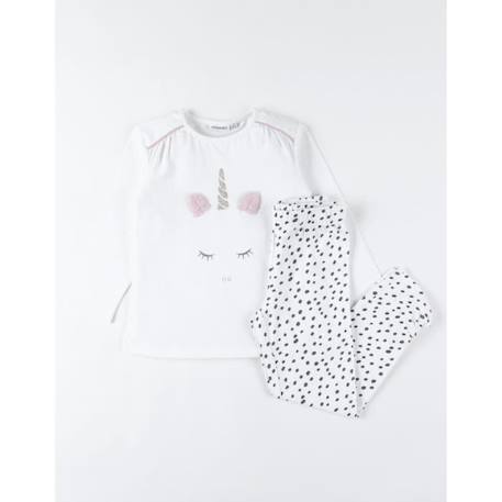 Pyjama 2 pièces imprimé licorne en jersey BLANC 1 - vertbaudet enfant 