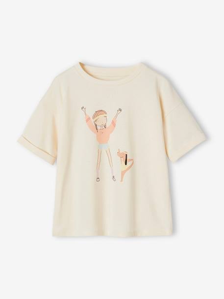 Tee-shirt sport motif Egérie fille écru 2 - vertbaudet enfant 