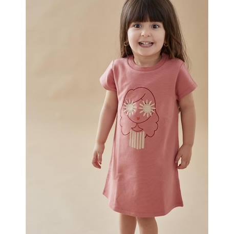 Robe broderie petite fille en molleton ROSE 1 - vertbaudet enfant 