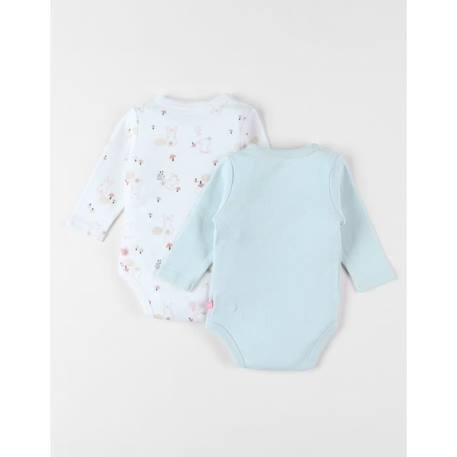 Set de 2 bodies imprimé lapin en coton BLANC 2 - vertbaudet enfant 