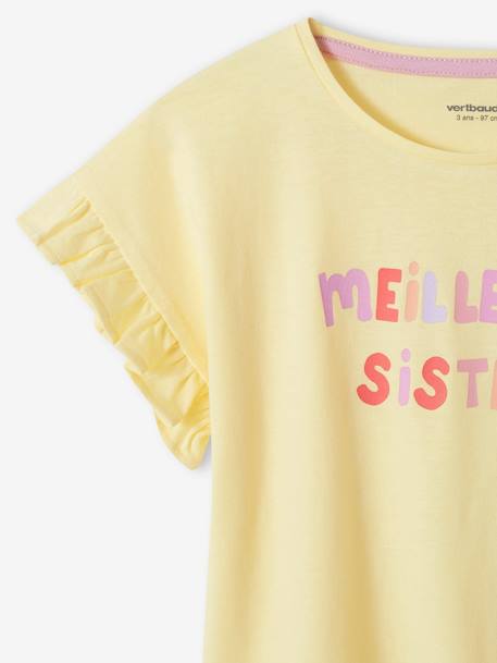 Pyjashort fille 'Meilleure Sister' jaune pastel 6 - vertbaudet enfant 