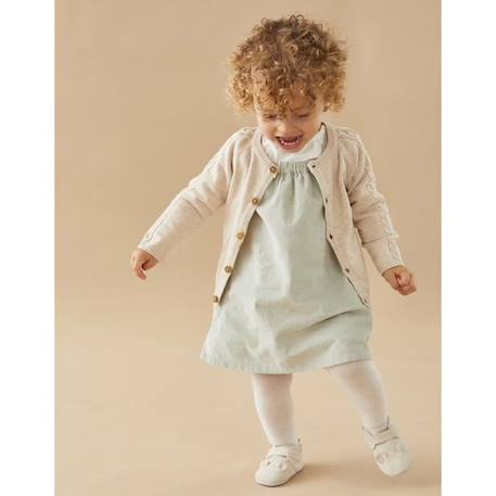 Ensemble robe en coton côtelé et t-shirt manches longues uni BLANC 3 - vertbaudet enfant 