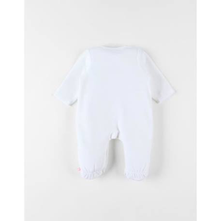 Pyjama 1 pièce broderie girafe/éléphant en velours BLANC 2 - vertbaudet enfant 