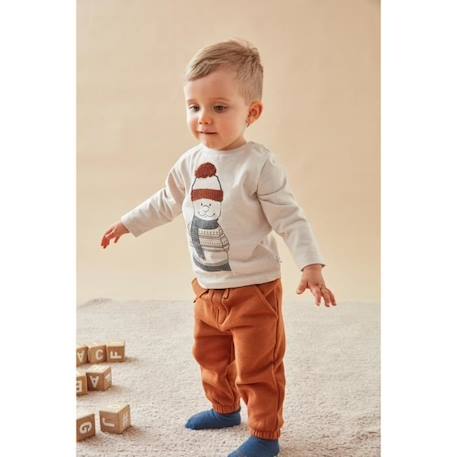 Pantalon jogging en Pulloloudoux® MARRON 1 - vertbaudet enfant 