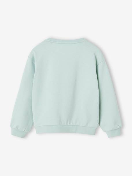 Sweat Basics motif placé fille abricot+bleu ciel+gris chiné+rose bonbon 5 - vertbaudet enfant 